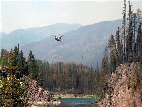 Helicopters used during Robert Fire, Glacier National Park 2003