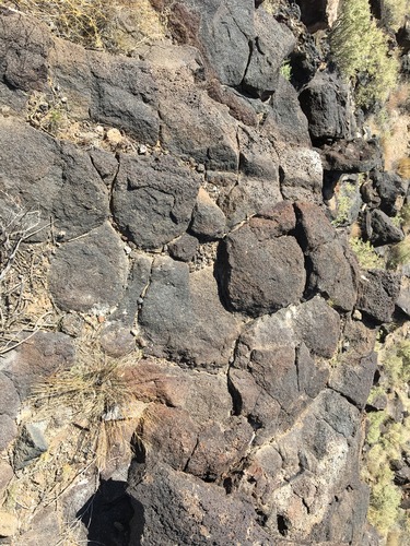 Photograph of columnar jointing. 