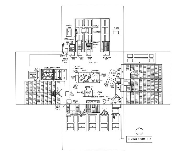 Interpretive Period 1967, just before Sandburg's death. Illustration depicts the dining room.