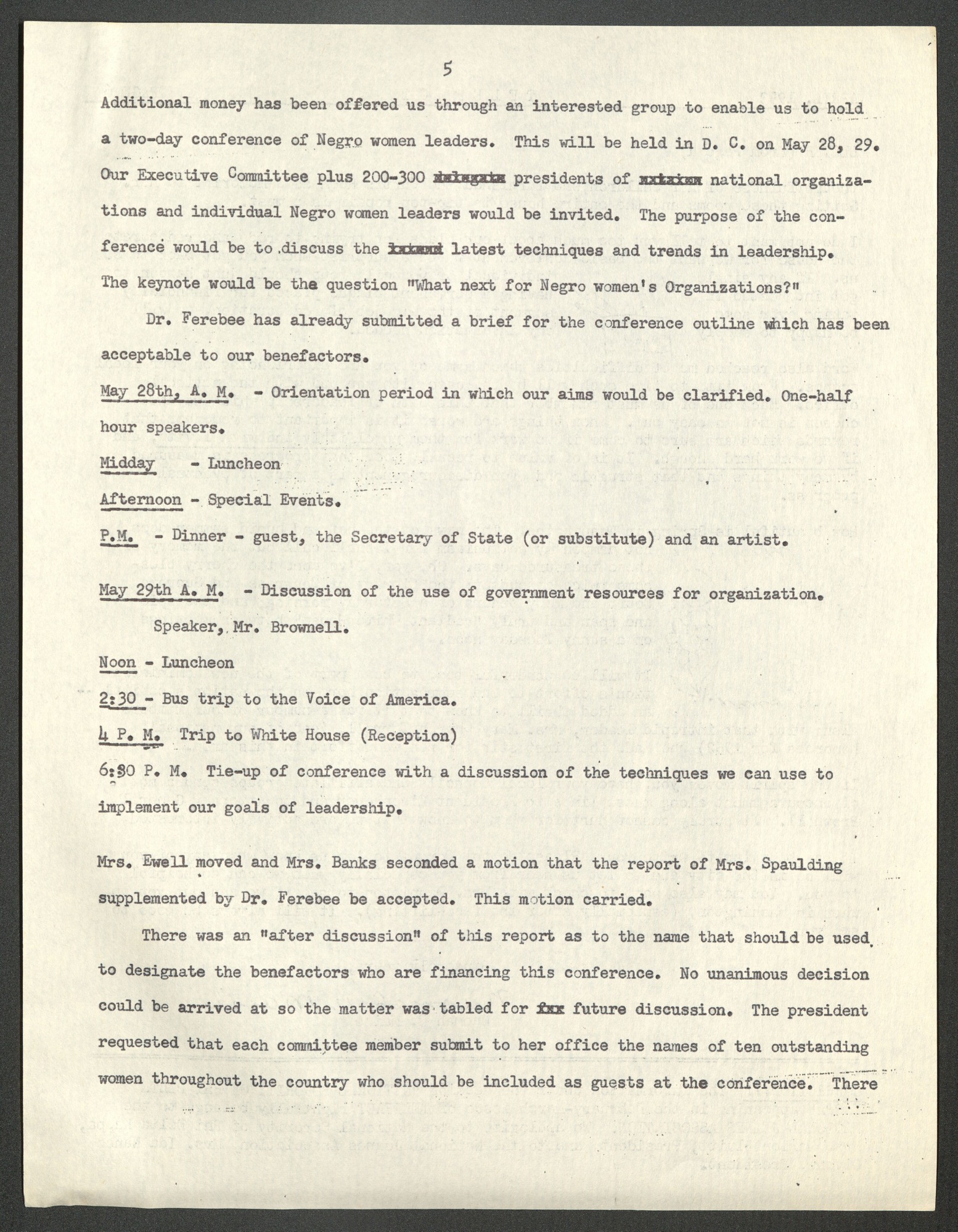 NCNW, meeting minutes, 1953