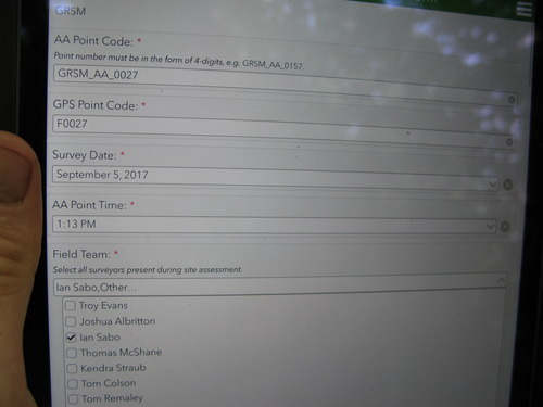 GRSM Accuracy Assessment. Plot Code: GRSM_AA_0027_1