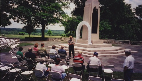 Park Ranger speaking to a crowd