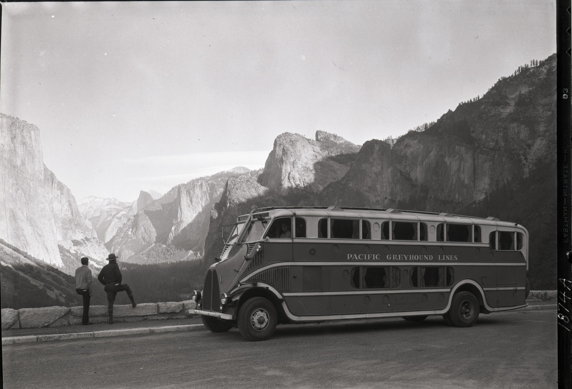 Greyhound night coach, on a test run to Wawona