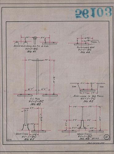 56103.LB--clearance sketches--Structures less than 8 feet from center line of track or less than 22 feet above top of rail [Group 01]