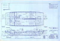 Scow schooner Alma : plan package : includes 4 original drawings produced by Tri-Coastal Marine, Inc., and one drawing of lines and offsetts by Bill Doll ; sponsored by the National Maritime Museum Association. Plans package (1 title sheet, 5 plans sheets) dated May 1987-Feb. 1989 for the 1891 scow schooner Alma.