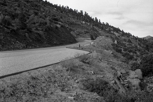 BW photos of rock slides in Kolob Canyons - 35mm.