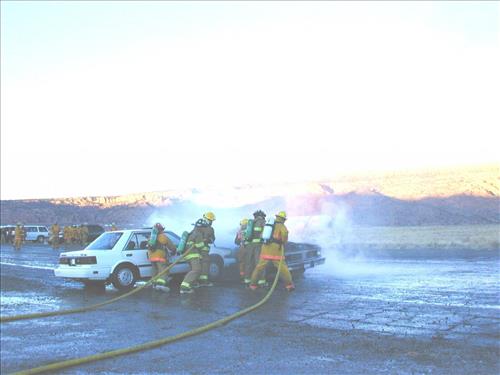 Vehicle fire training at Mesa Verde National Park, 2001