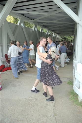 Everett Road Covered Bridge contra dancers 1