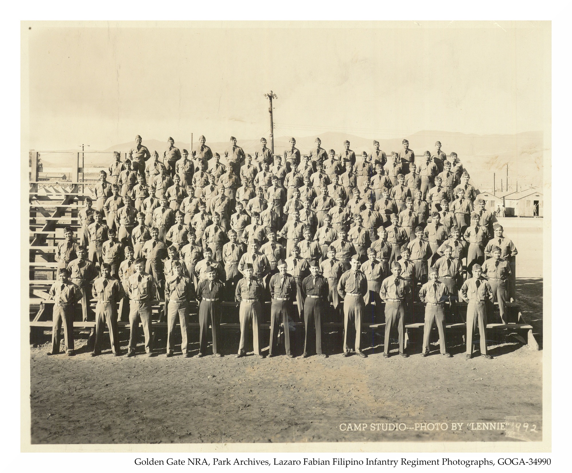 Portrait of the Medical Detachment, 1st Filipino Infantry Regiment at Camp San Luis Obispo, 3 October 1942