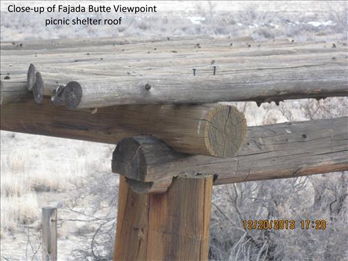 Exposed, severely weathered wood around VC and in housing area
