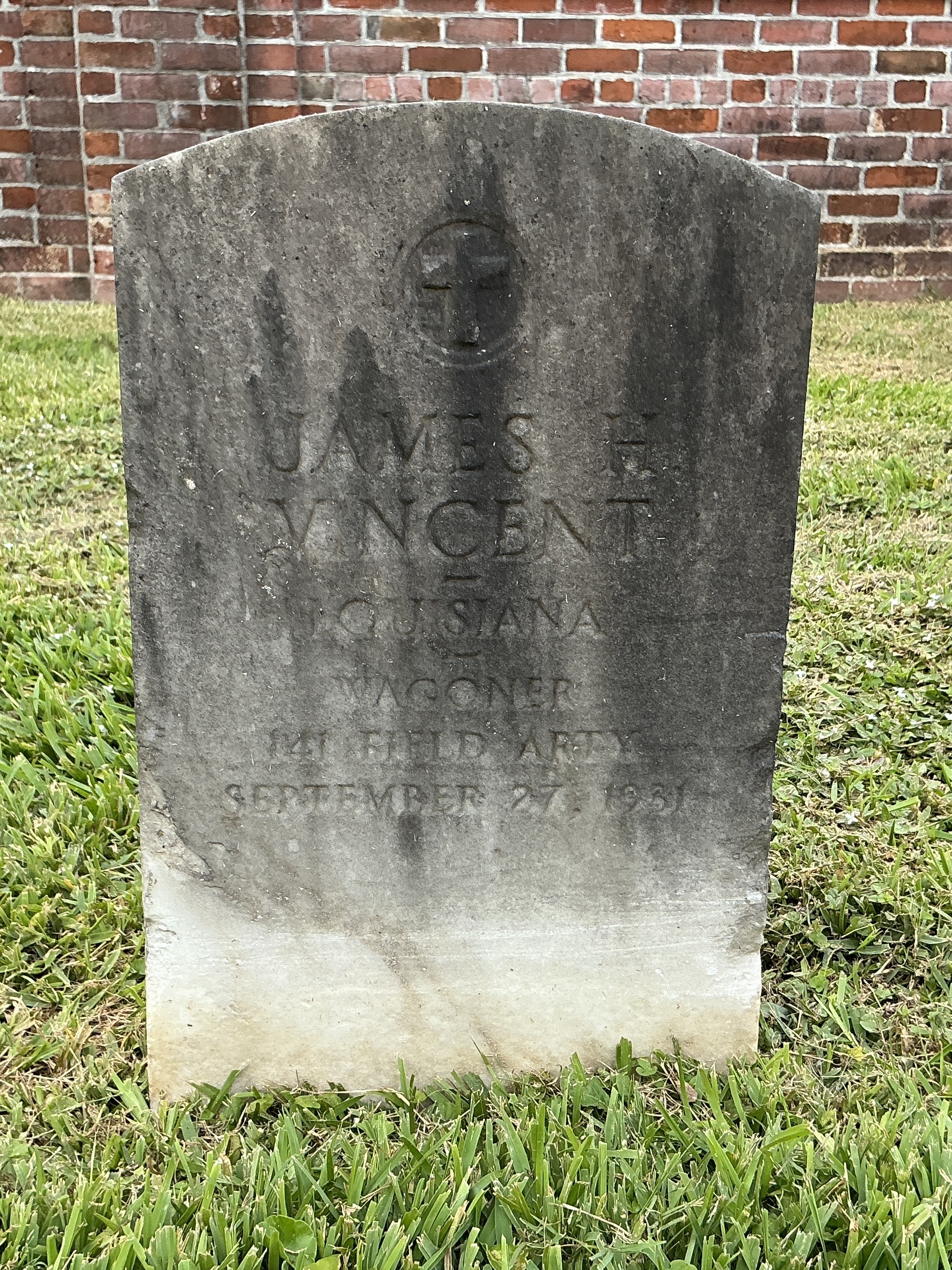 Front of upright marble headstone with flat face.