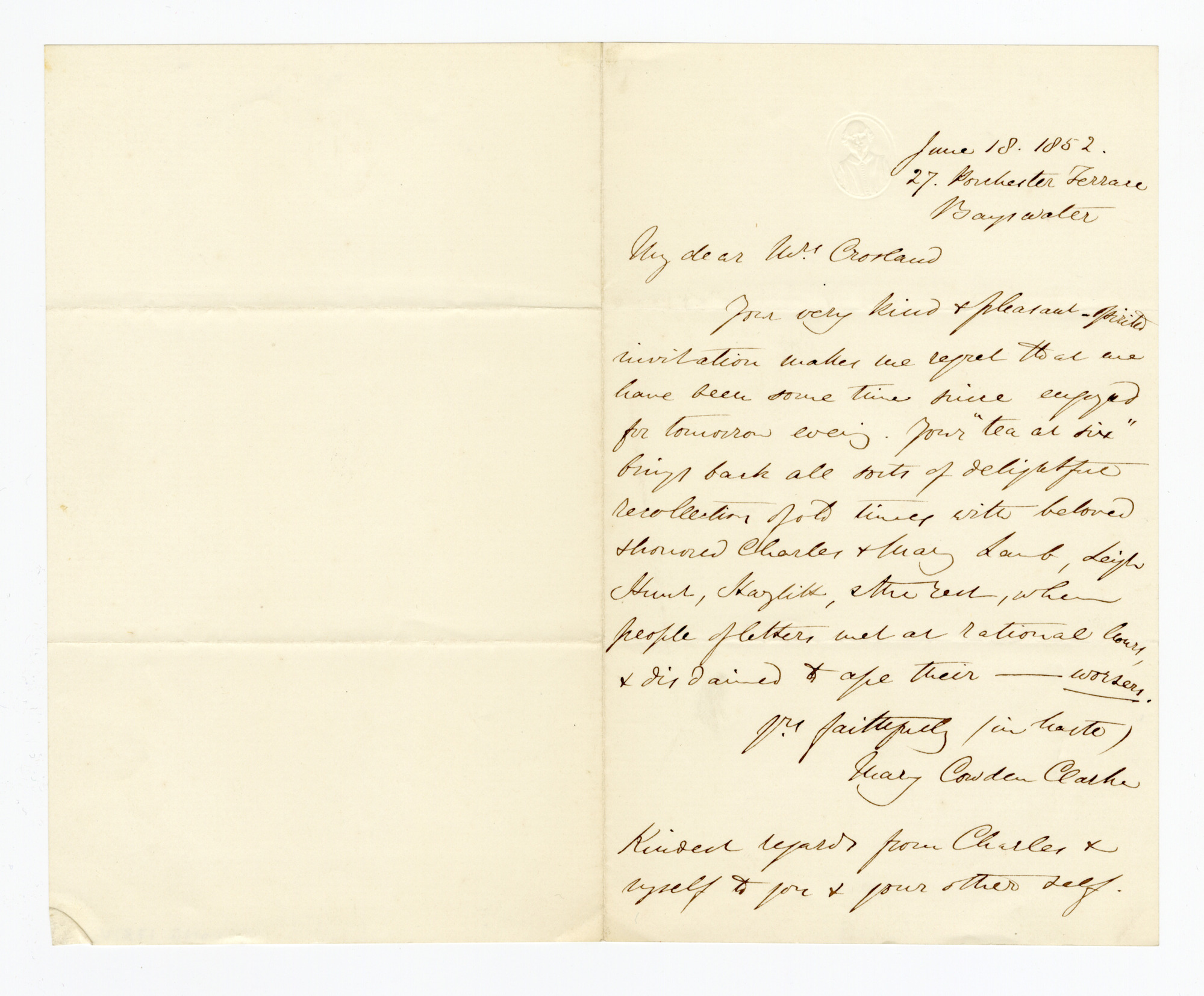 Manuscript letter