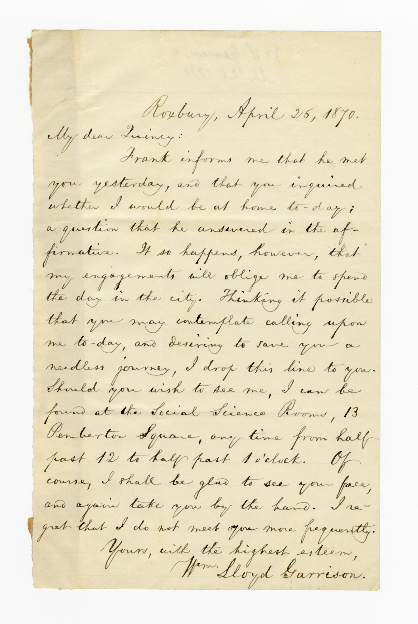 Manuscript letter
