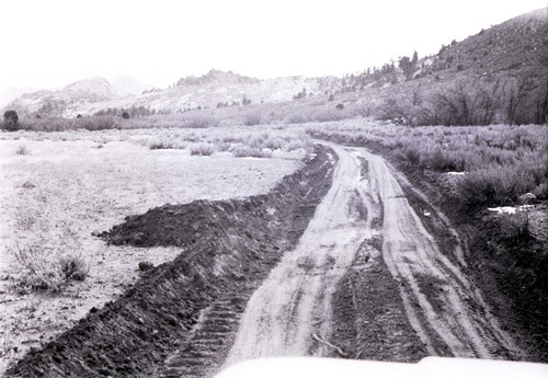 BW photo of the 1937 grazing study 35MM. Graded road in Lee Valley.