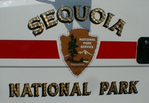 Fire engines at Ash Mountain Headquarters Fire Station, Sequoia and Kings Canyon National Parks, May 2002