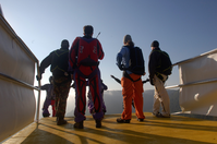 BASE jumpers prepare to jump