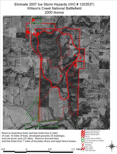 Wilson's Creek National Battlefield Ice Storm, January 2007, Before and During Clean Up