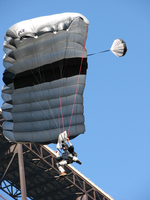 a BASE jumper with bridge
