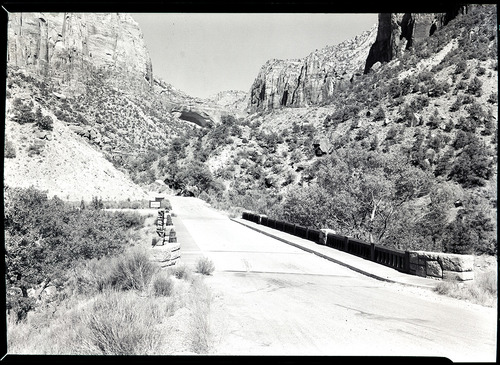 Highway Bridge over North Fork of Virgin River. Zion Canyon - Mt Carmel highway junction.