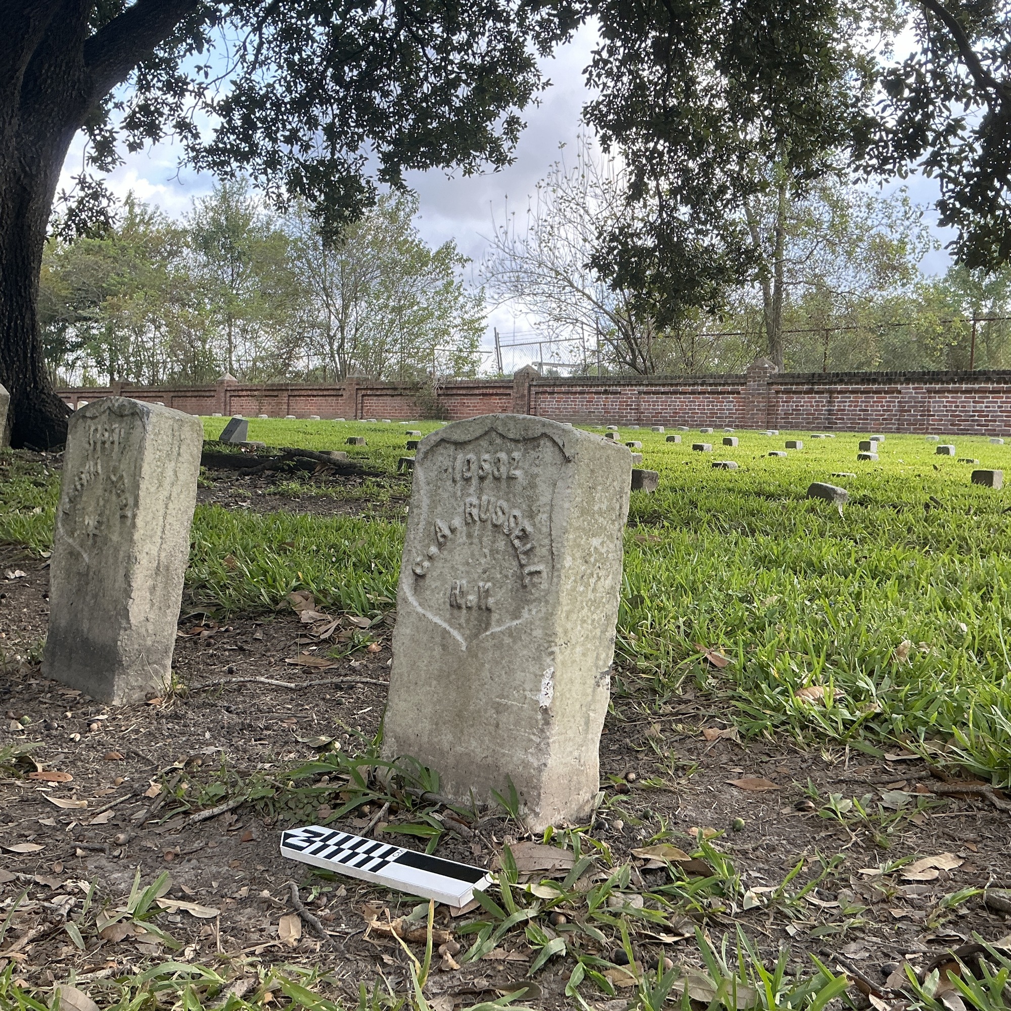 Extra image of historic upright marble headstone