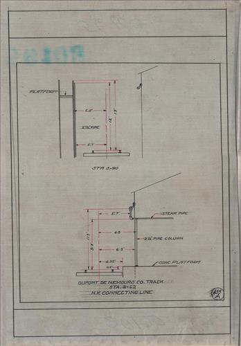 56103.LB--clearance sketches--Structures less than 8 feet from center line of track or less than 22 feet above top of rail [Group 13]