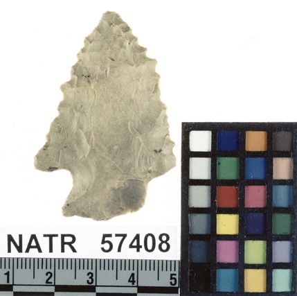 NATR   57408 -- Kirk Stemmed Cluster projectile point
