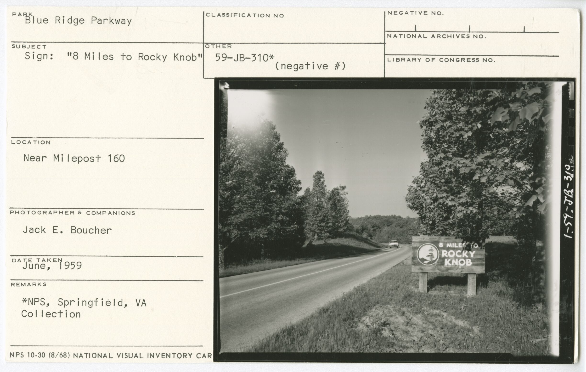 8 miles to Rocky Knob sign