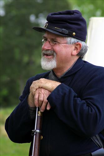 Close-ups of interpreters of Civil War Colored Troops at Stones River National Battlefield, April 2004