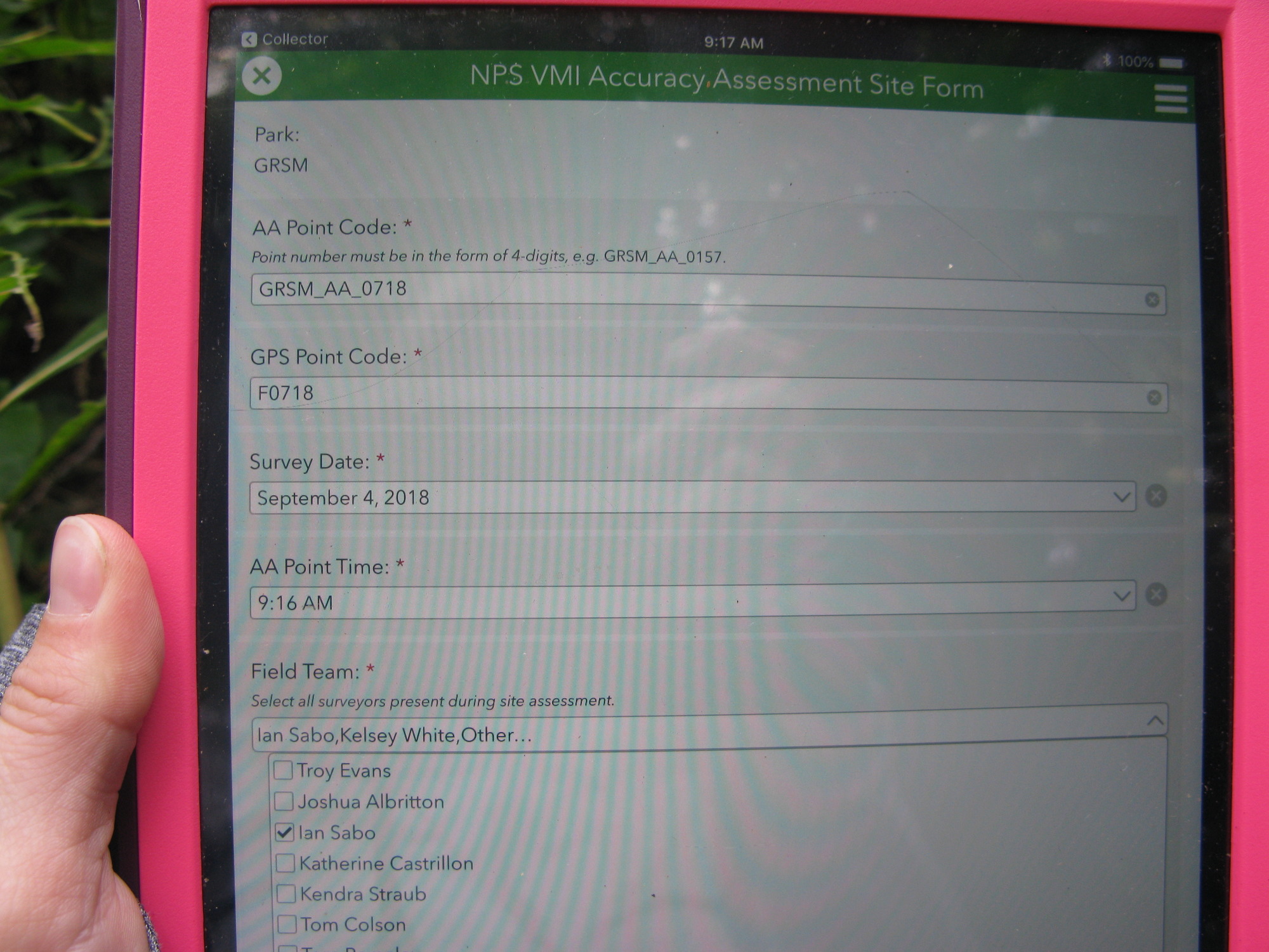 GRSM Accuracy Assessment. Plot Code: GRSM_AA_0718_1