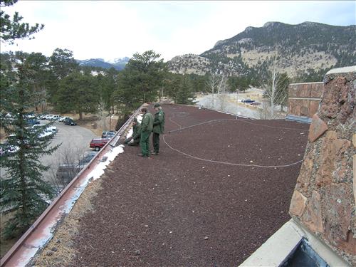 Replace failing roof on Historic Beaver Meadows Visitor Center building at Rocky Mountain National Park,  March 2009.