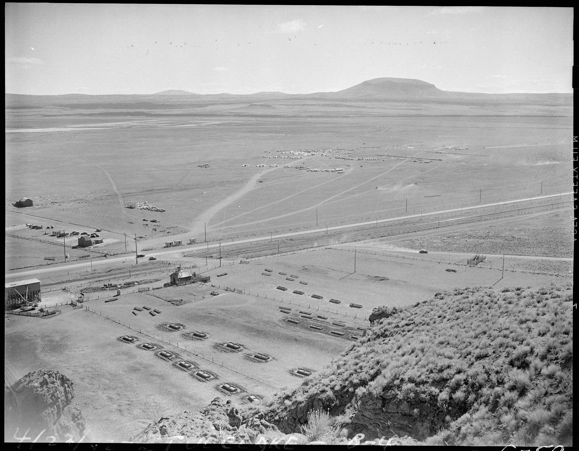 A panoramic view showing site of Tule Lake War Relocation Authority center