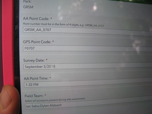 GRSM Accuracy Assessment. Plot Code: GRSM_AA_0707_1