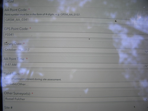 GRSM Accuracy Assessment. Plot Code: GRSM_AA_0341_1