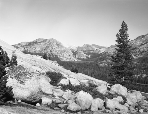 Tenaya Lake from Olmsted Point. Auto Tour illustration.