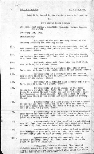54433.BB--Land to be leased to the Port Murray Dairy Company--Port Murray, NJ