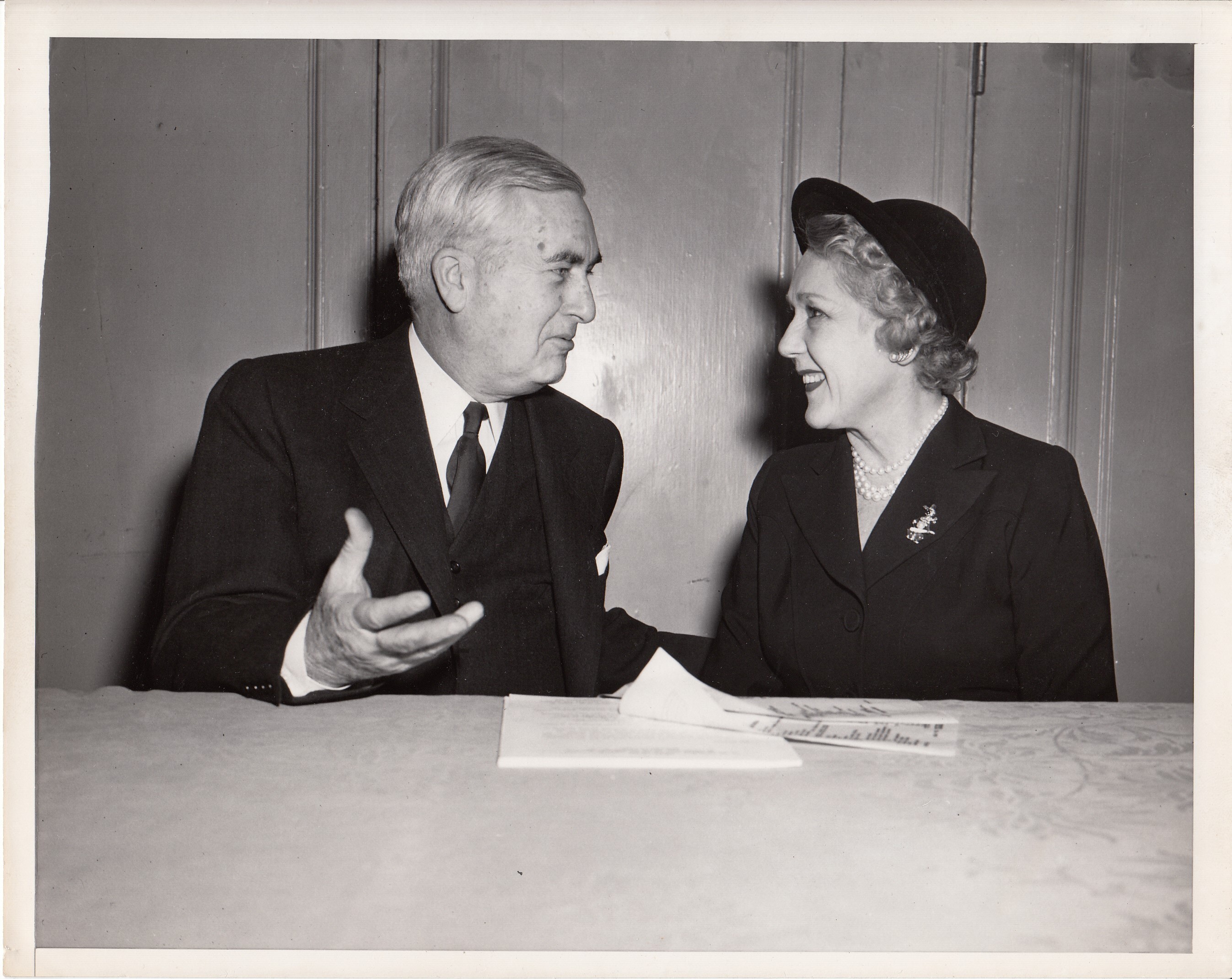 Charles Edison and Mary Pickford at Edison Pioneers' luncheon.