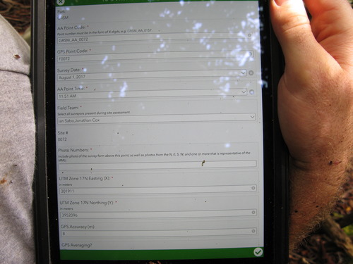 GRSM Accuracy Assessment. Plot Code: GRSM_AA_0072_1