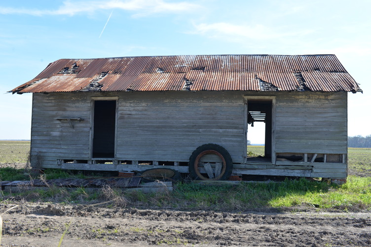 Wooden structure with metal roofing.