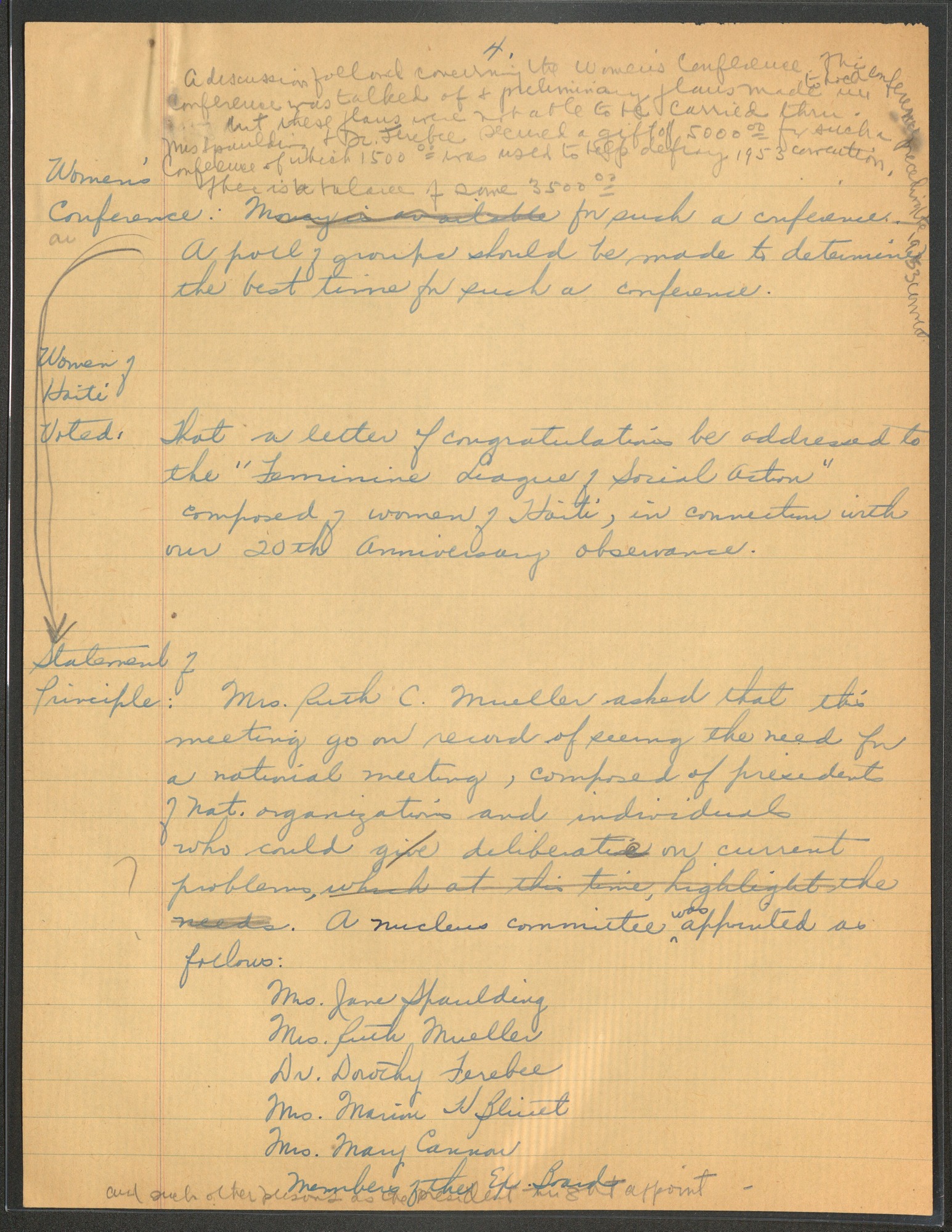 NCNW, meeting minutes, 1955