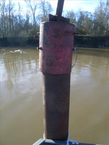 Well casing in the Neches River
