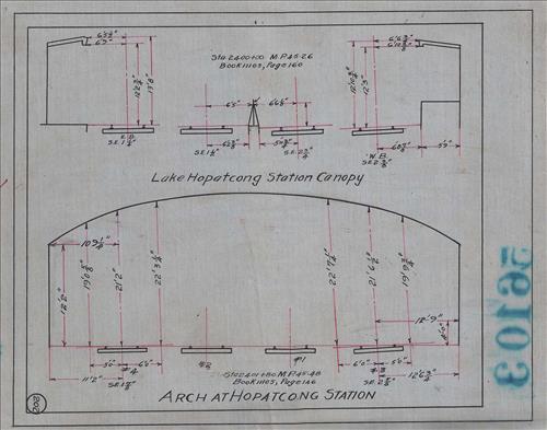 56103.LB--clearance sketches--Structures less than 8 feet from center line of track or less than 22 feet above top of rail [Group 05]