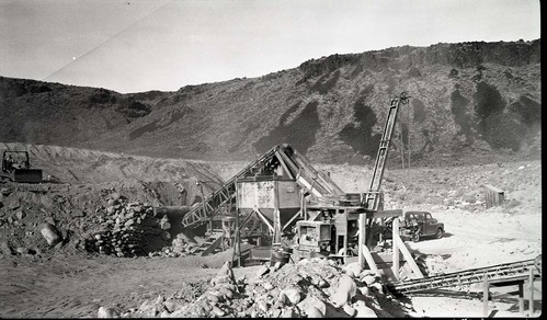 Gravel crushing operations at pit below Rockville.