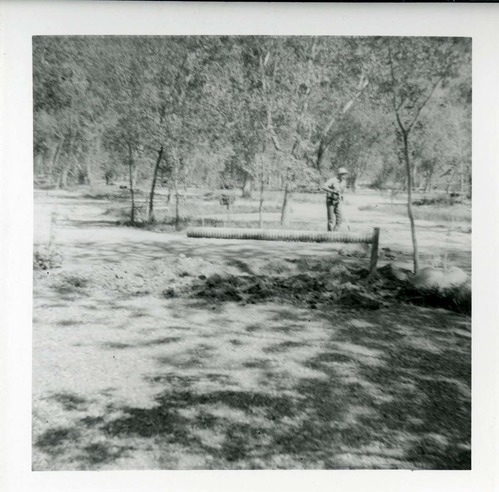 Workers during the Lady Mountain sign emplacement.