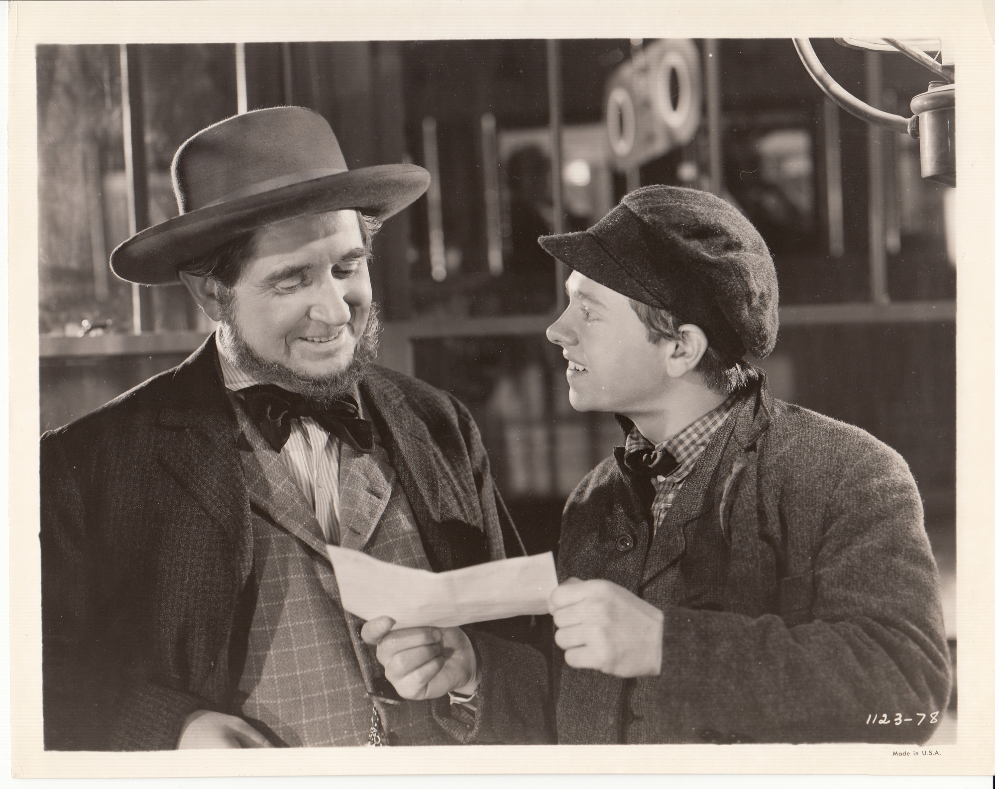 Movie still from "Young Tom Edison" starring Mickey Rooney.