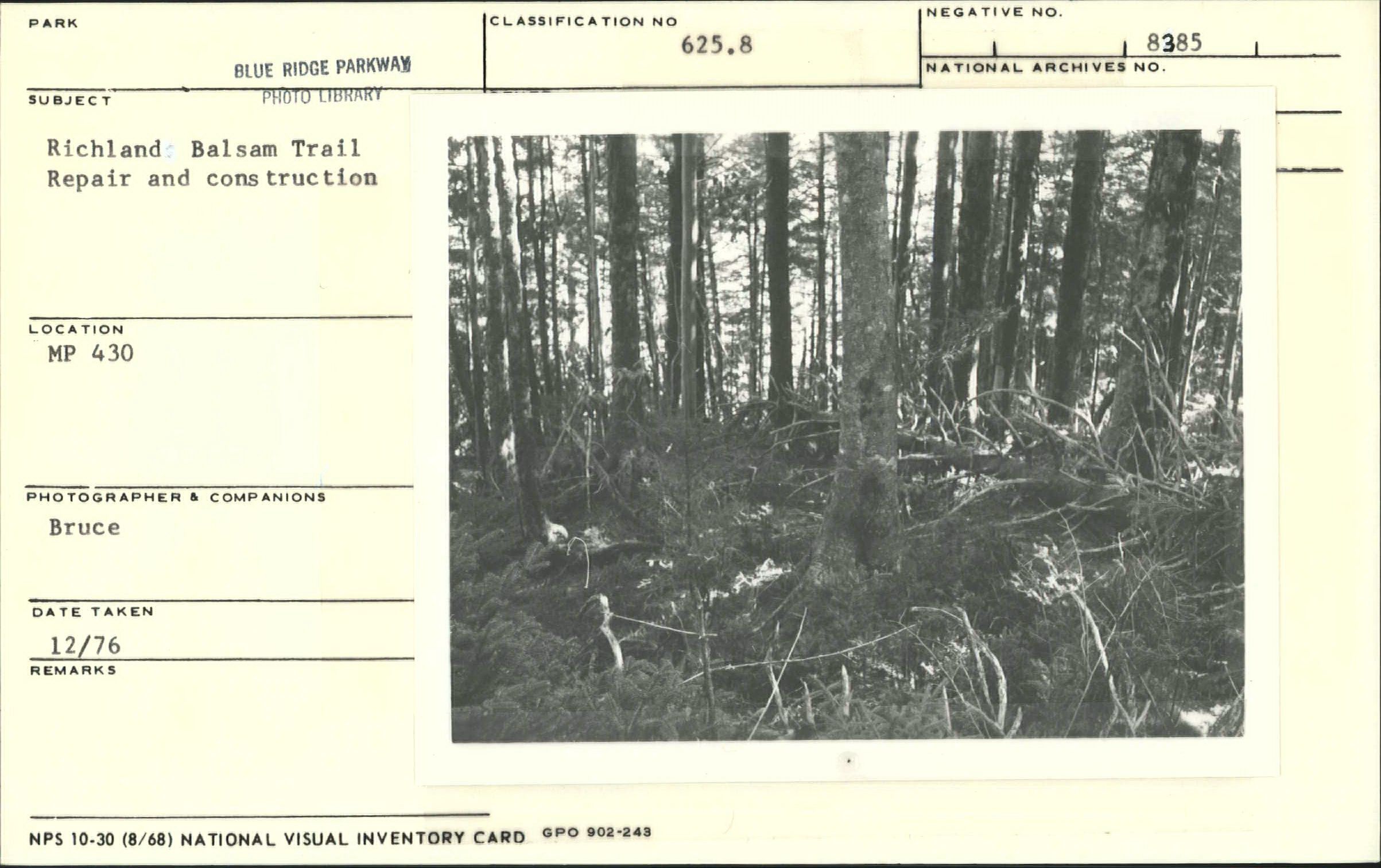 Richland Balsam Trail repair and construction