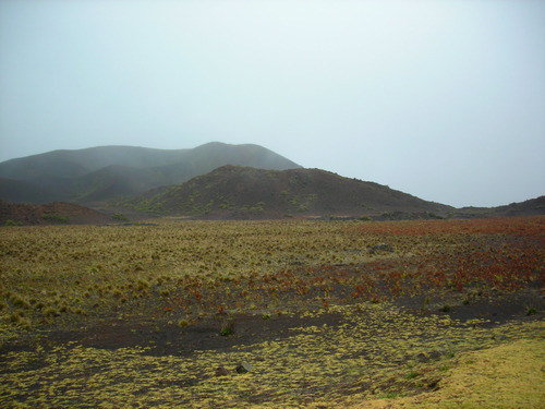Central crater in the mist