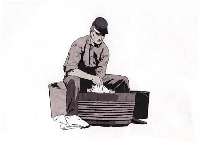 Laundry (washing of clothes).