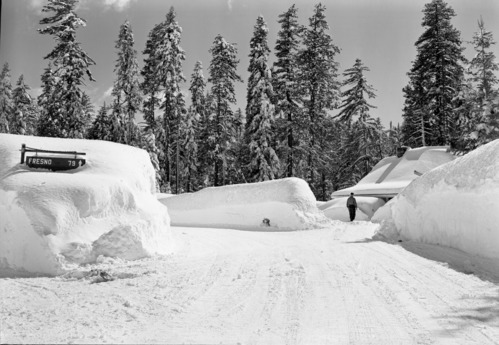 Badger Pass under heavy snow.