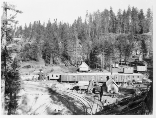 Copy Neg: J. Ernest, 1983. Logging Camp. From negative file of Al Rose.