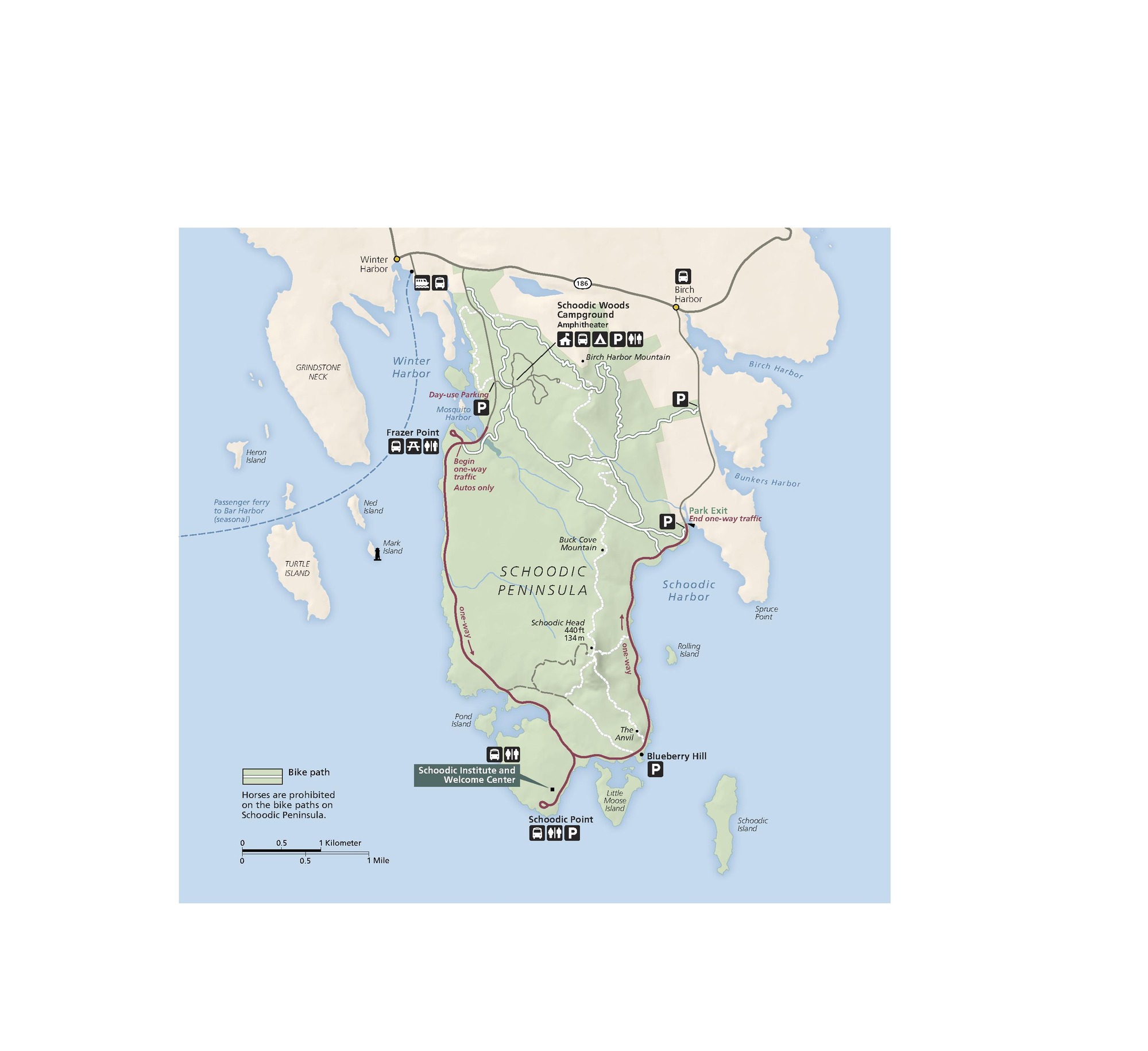 Acadia National Park Schoodic Peninsula Map